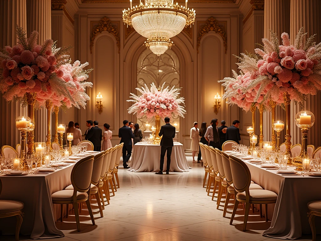 Elegant party setup with luxury decorations